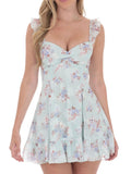 Floral Sweetheart Ruffled Cami Mini Dress - Blushé Belle