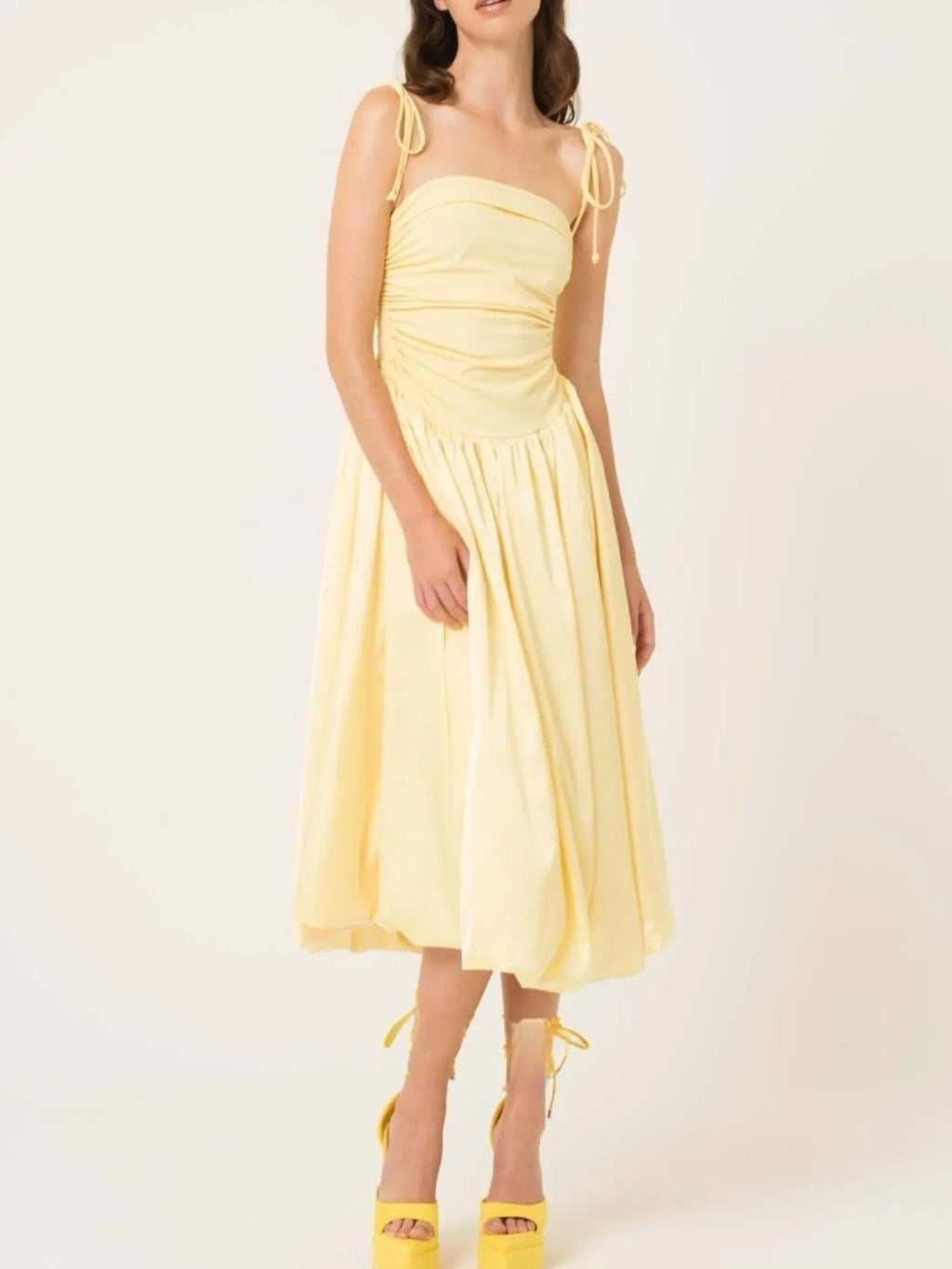 Ruched Sleeveless Midi Dress - Blushé Belle