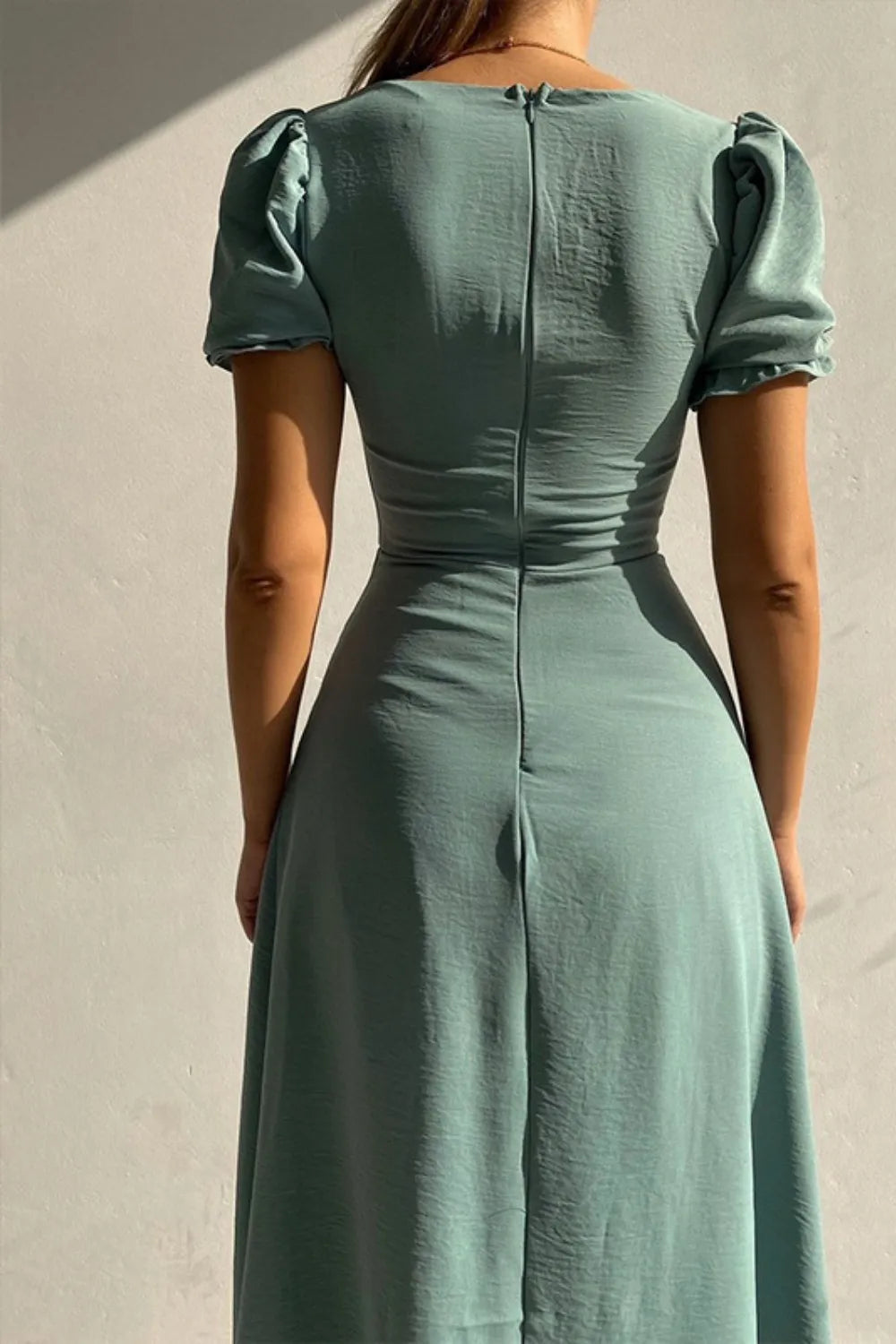 Sweetheart Neck Short Sleeve Dress - Blushé Belle