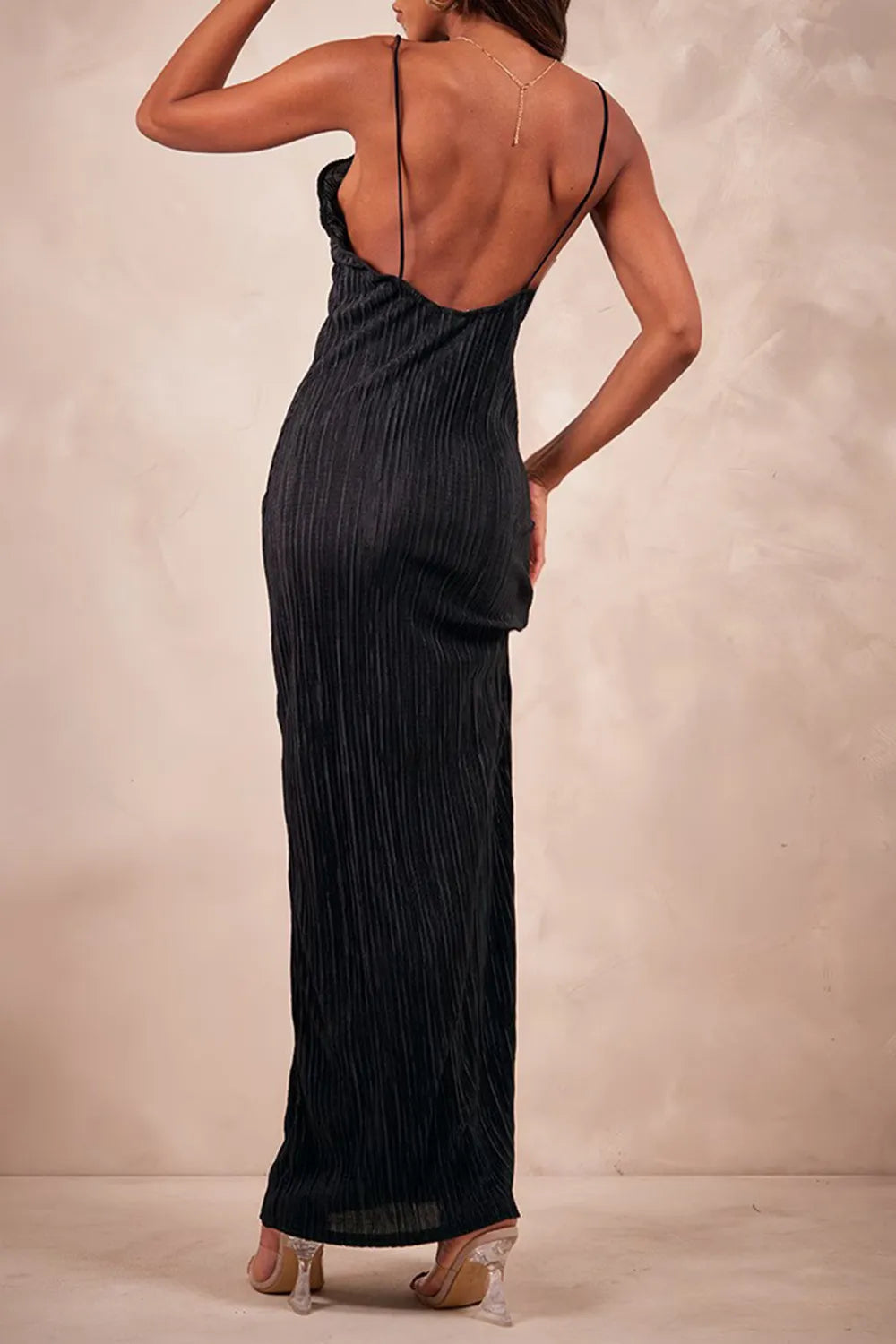 Backless Printed Maxi Cami Dress - Blushé Belle