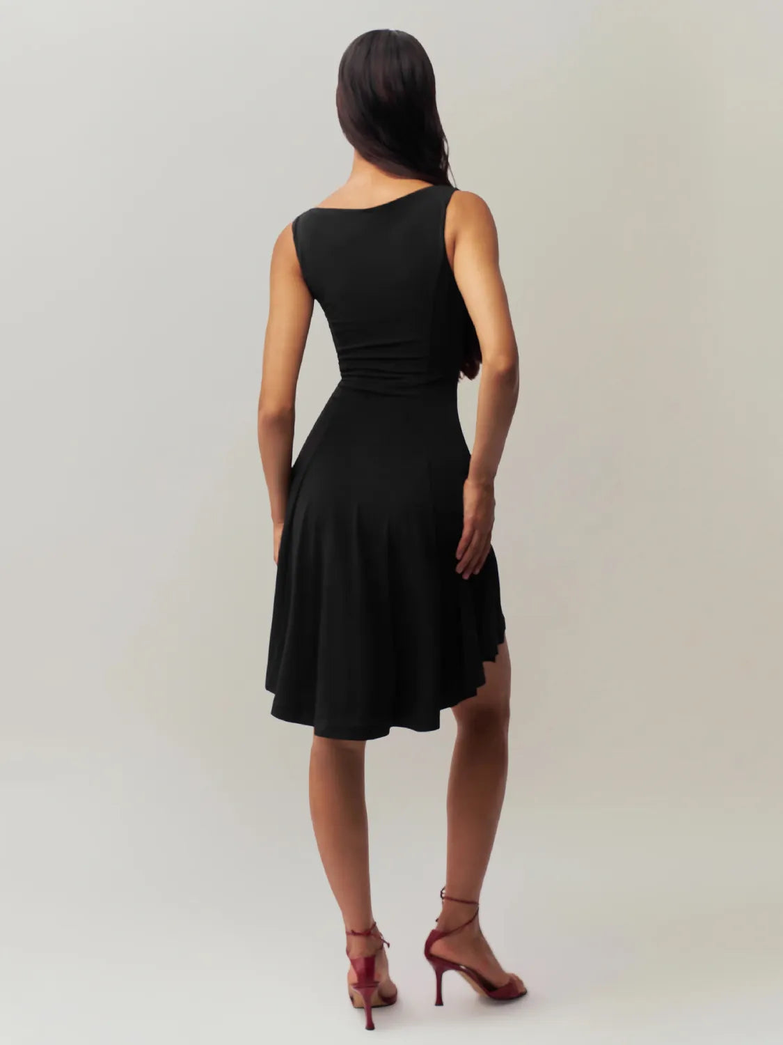 High-Low Round Neck Sleeveless Dress - Blushé Belle