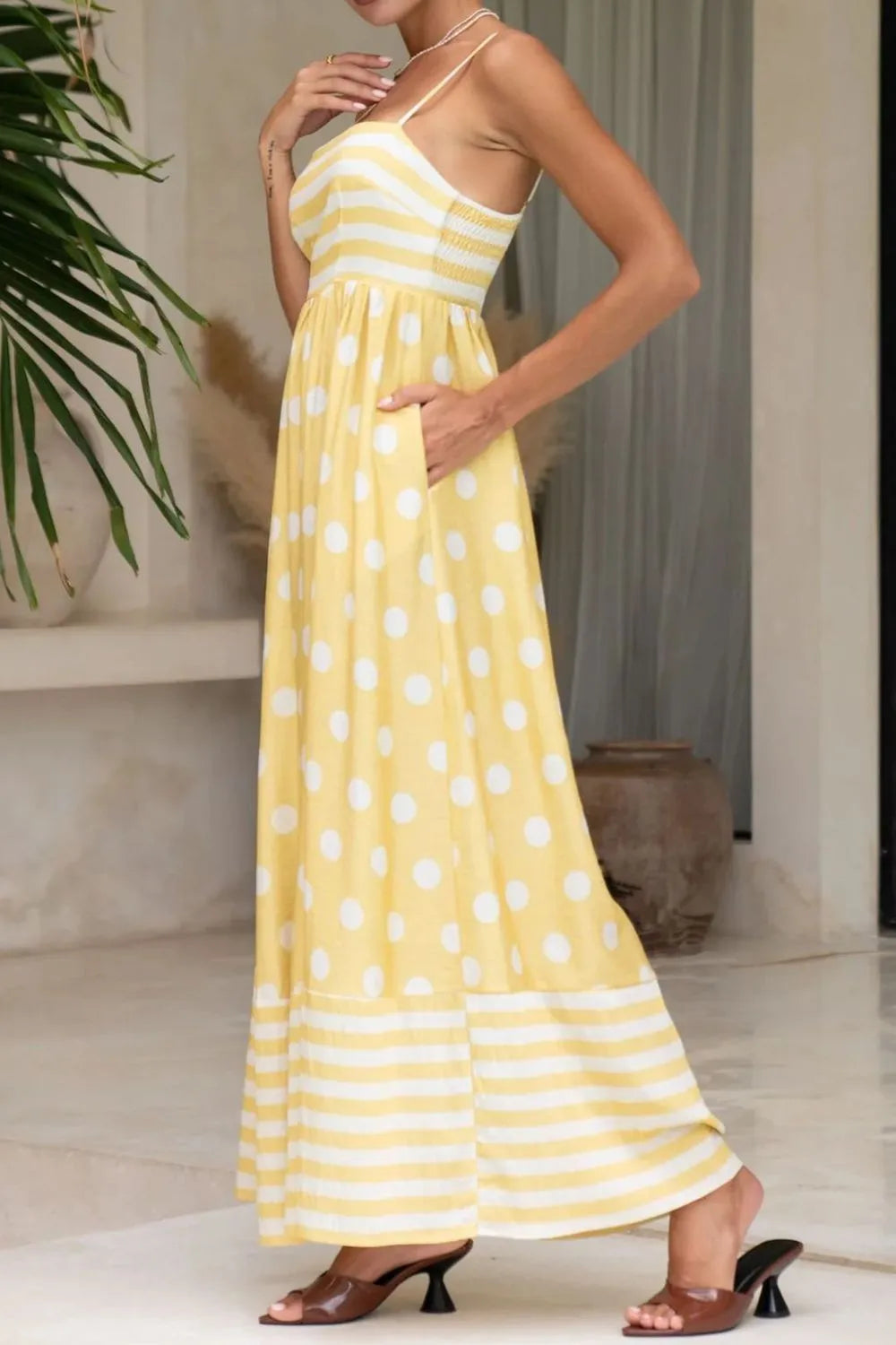 Polka Dot Square Neck Cami Dress - Blushé Belle