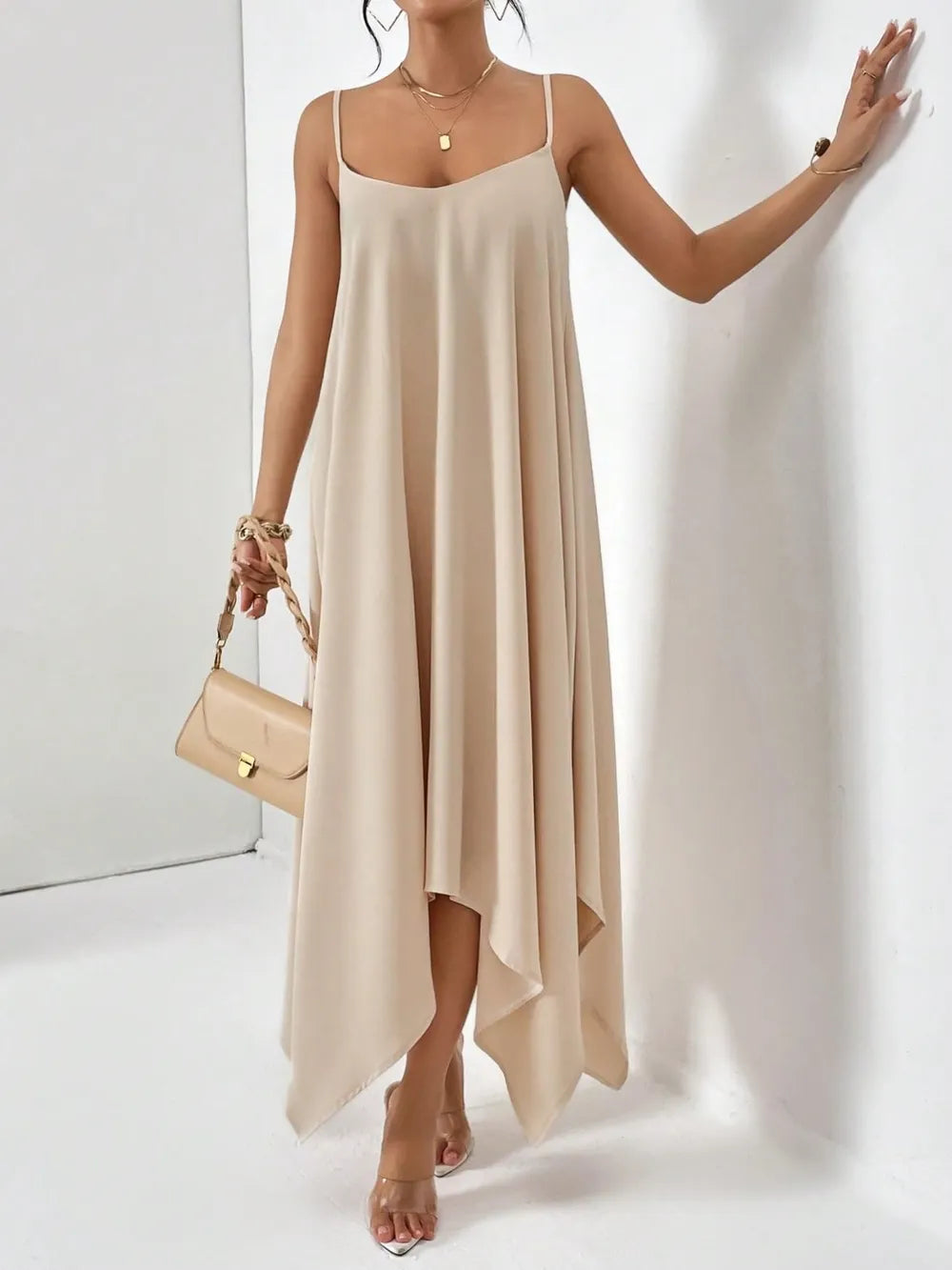 Scoop Neck Midi Cami Dress - Blushé Belle