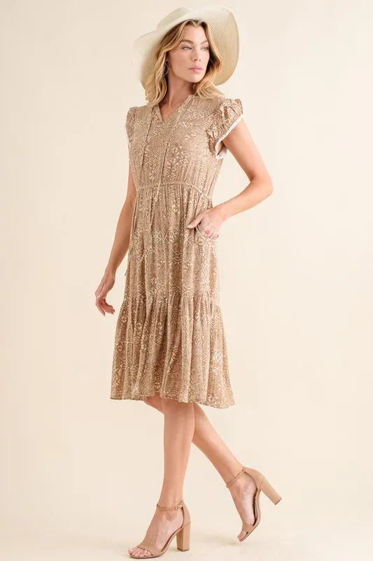 And The Why Boho Printed Tiered Maxi Dress - Blushé Belle