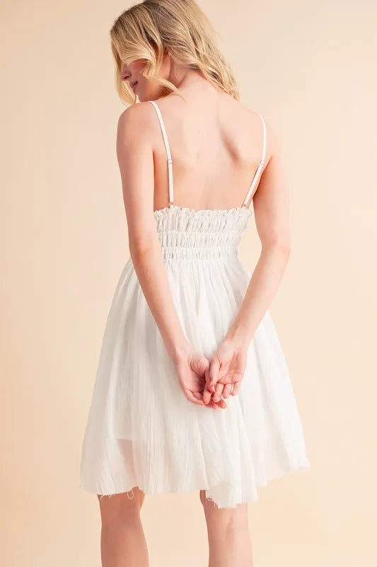 Aemi+Co Lace Detail Mini Cami Dress - Blushé Belle