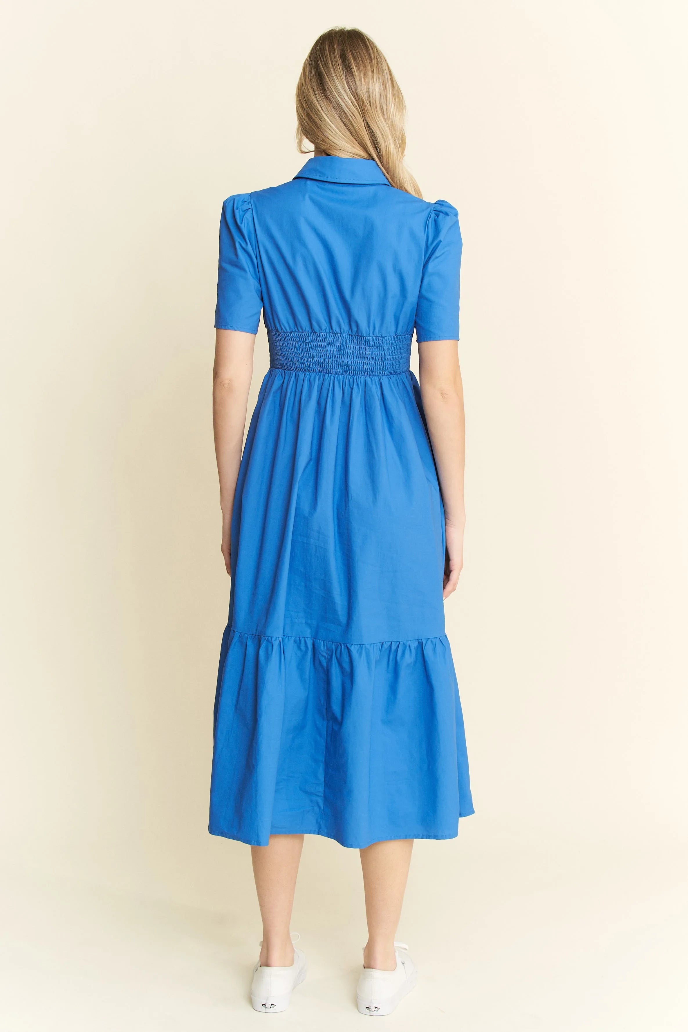 Jade By Jane Short Sleeve Button Down Midi Dress - Blushé Belle