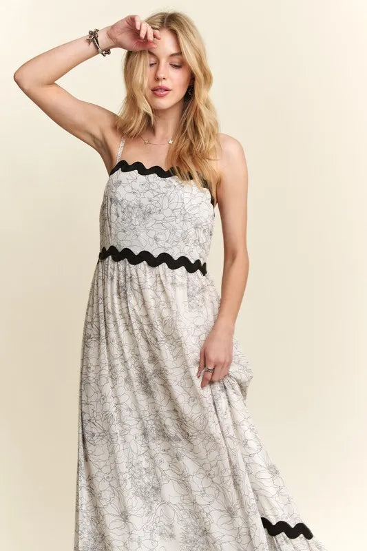 ADORA Floral Adjustable Strap Maxi Cami Dress - Blushé Belle