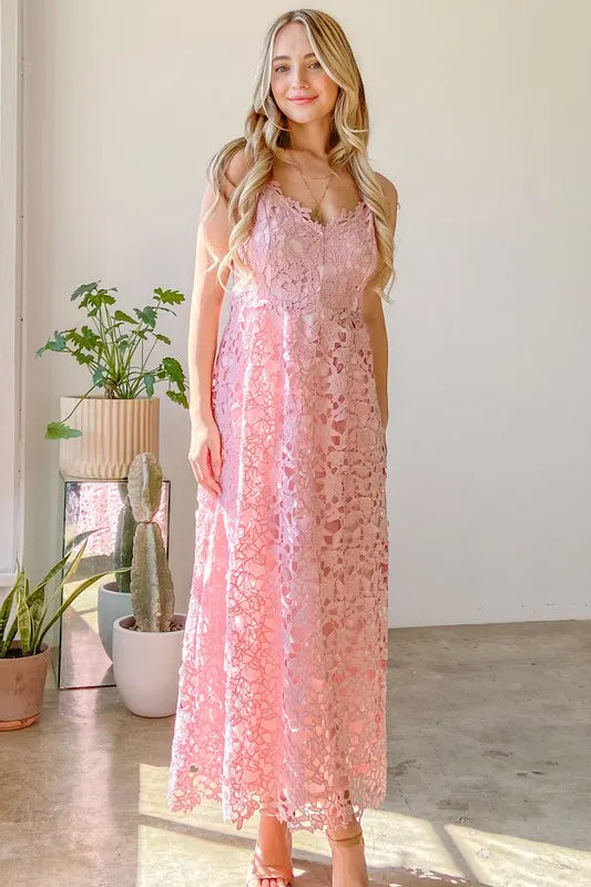 And The Why Lace Maxi Cami Dress - Blushé Belle