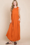 BOMBOM Sleeveless Maxi Dress with Pockets - Blushé Belle