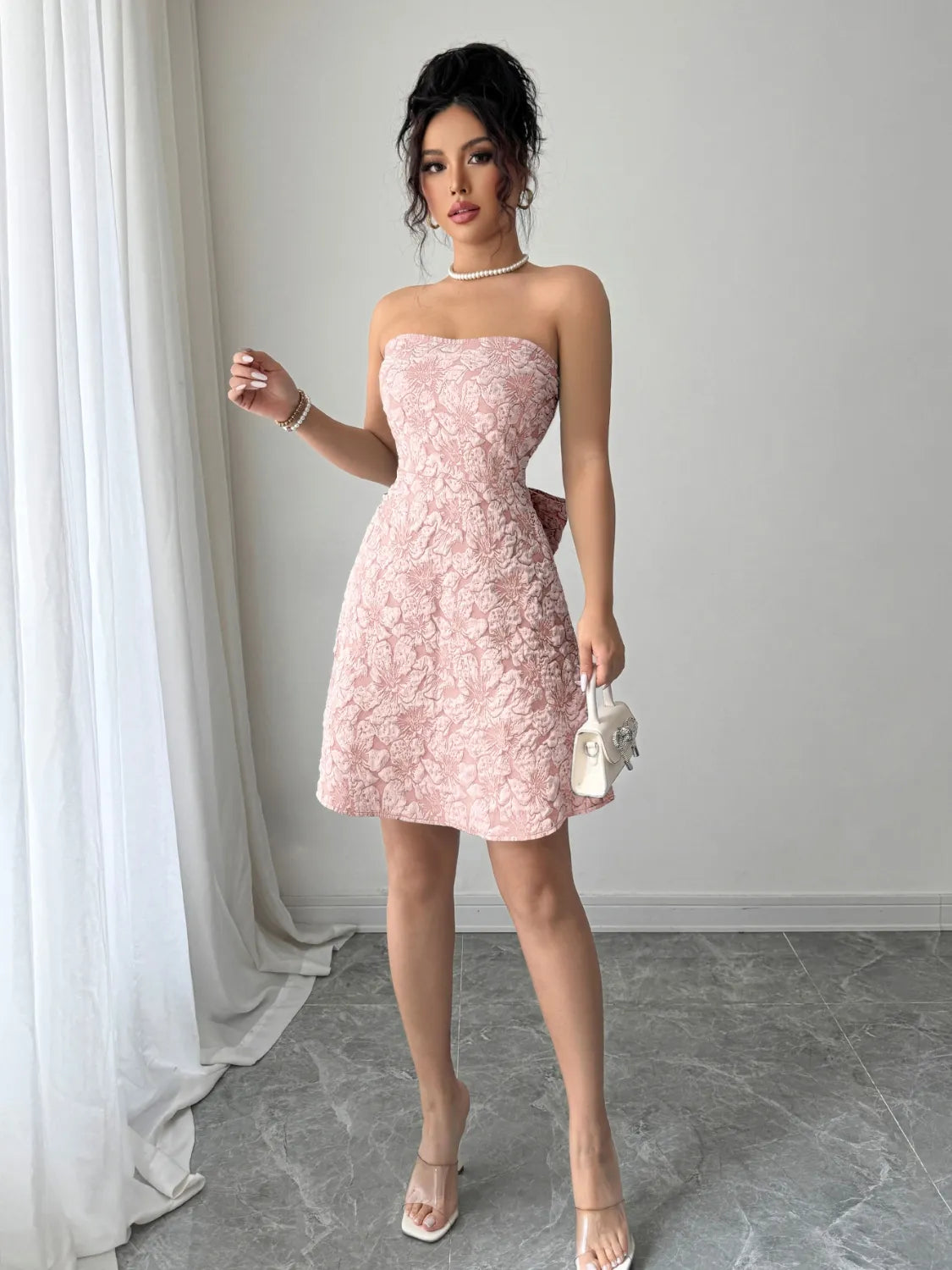 Bow Back Tube Mini Dress - Blushé Belle