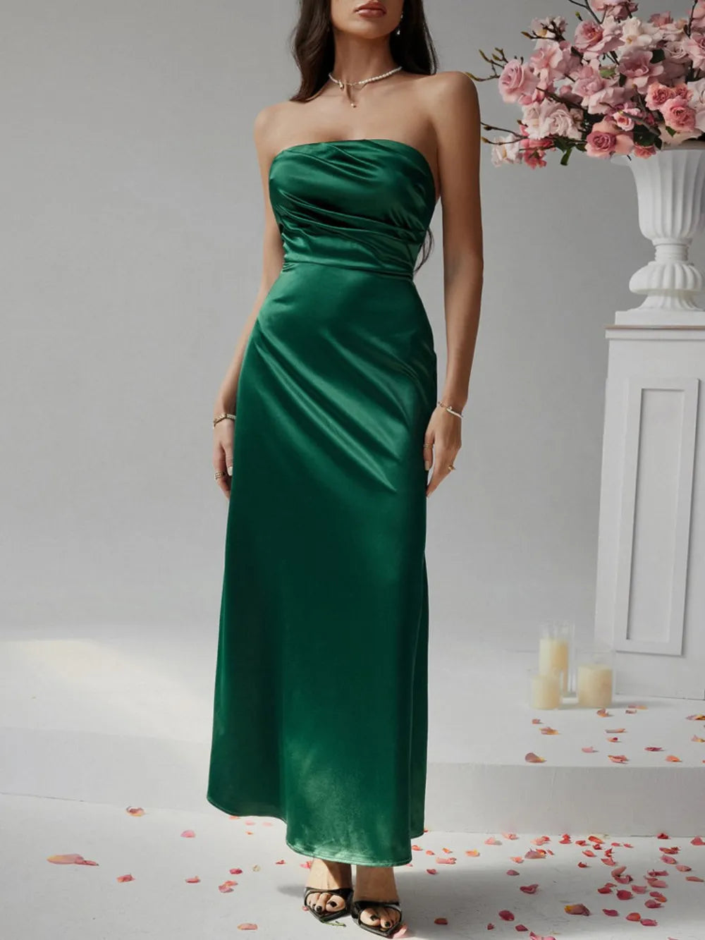 Devine Ruched Tube Maxi Dress - Blushé Belle
