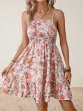 Smocked Floral Square Neck Cami Dress - Blushé Belle