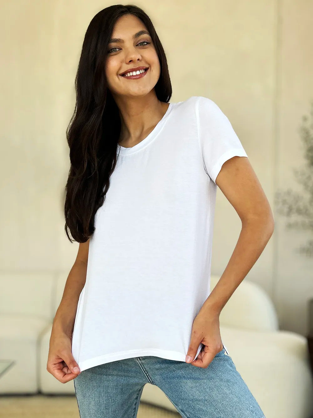 Basic Bae Full Size Round Neck Short Sleeve T-Shirt - Blushé Belle