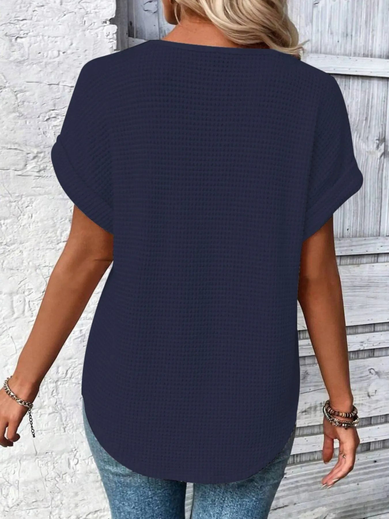 Crochet Lace Short Sleeve Casual T-Shirt - Blushé Belle