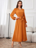 Tie Waist Puff Sleeve Maxi Dress - Blushé Belle