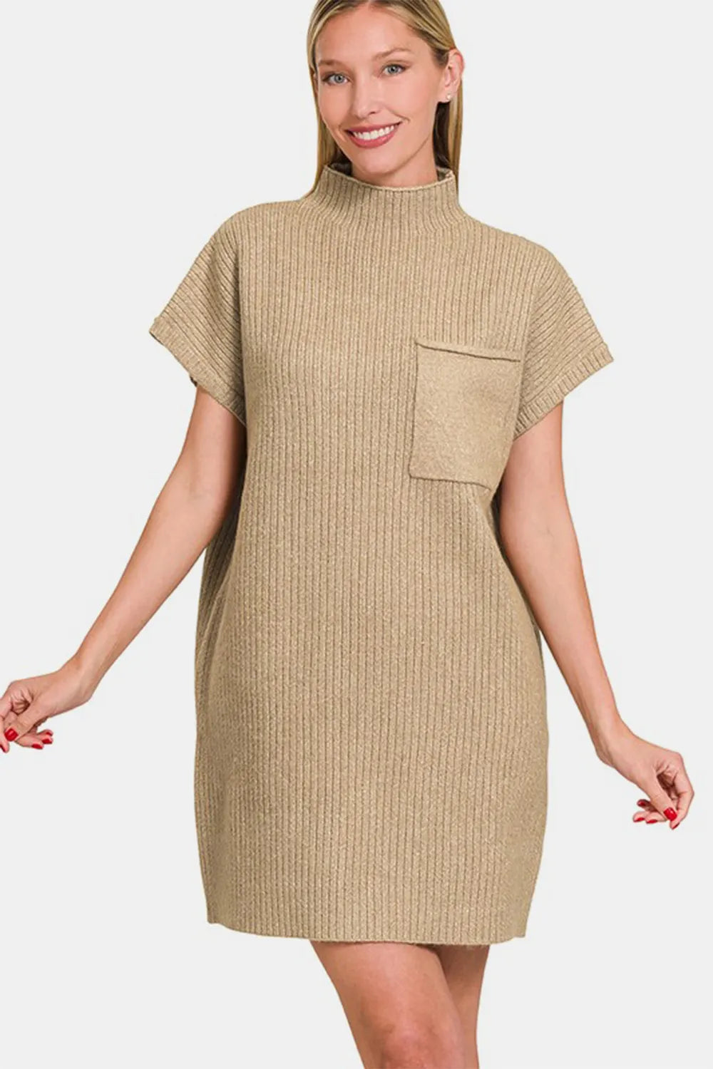 Zenana Short Sleeve Sweater Mini Dress - Blushé Belle