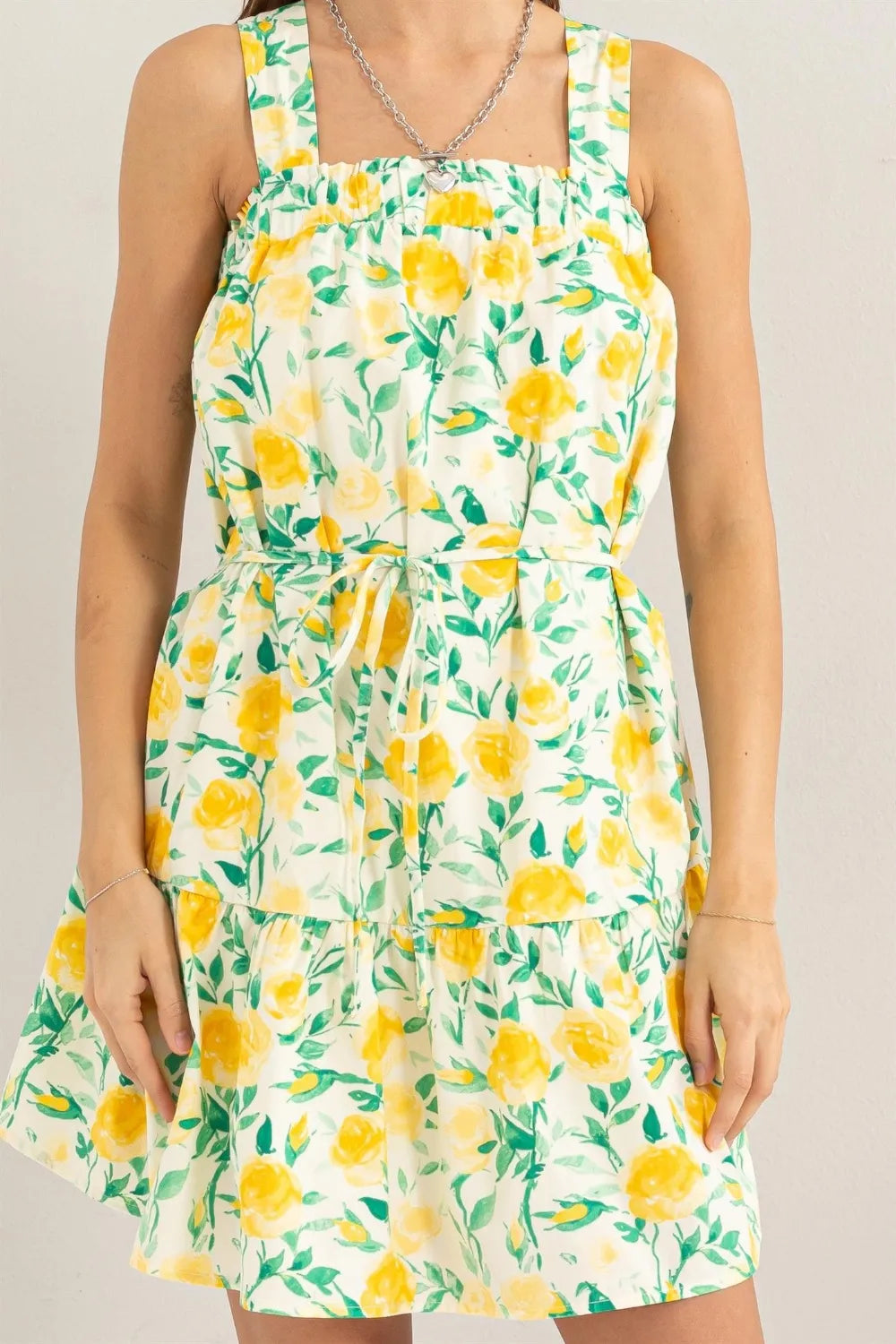 HYFVE Floral Tie Shoulder Mini Dress - Blushé Belle