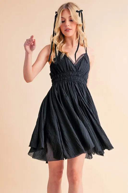 Aemi+Co Lace Detail Mini Cami Dress - Blushé Belle