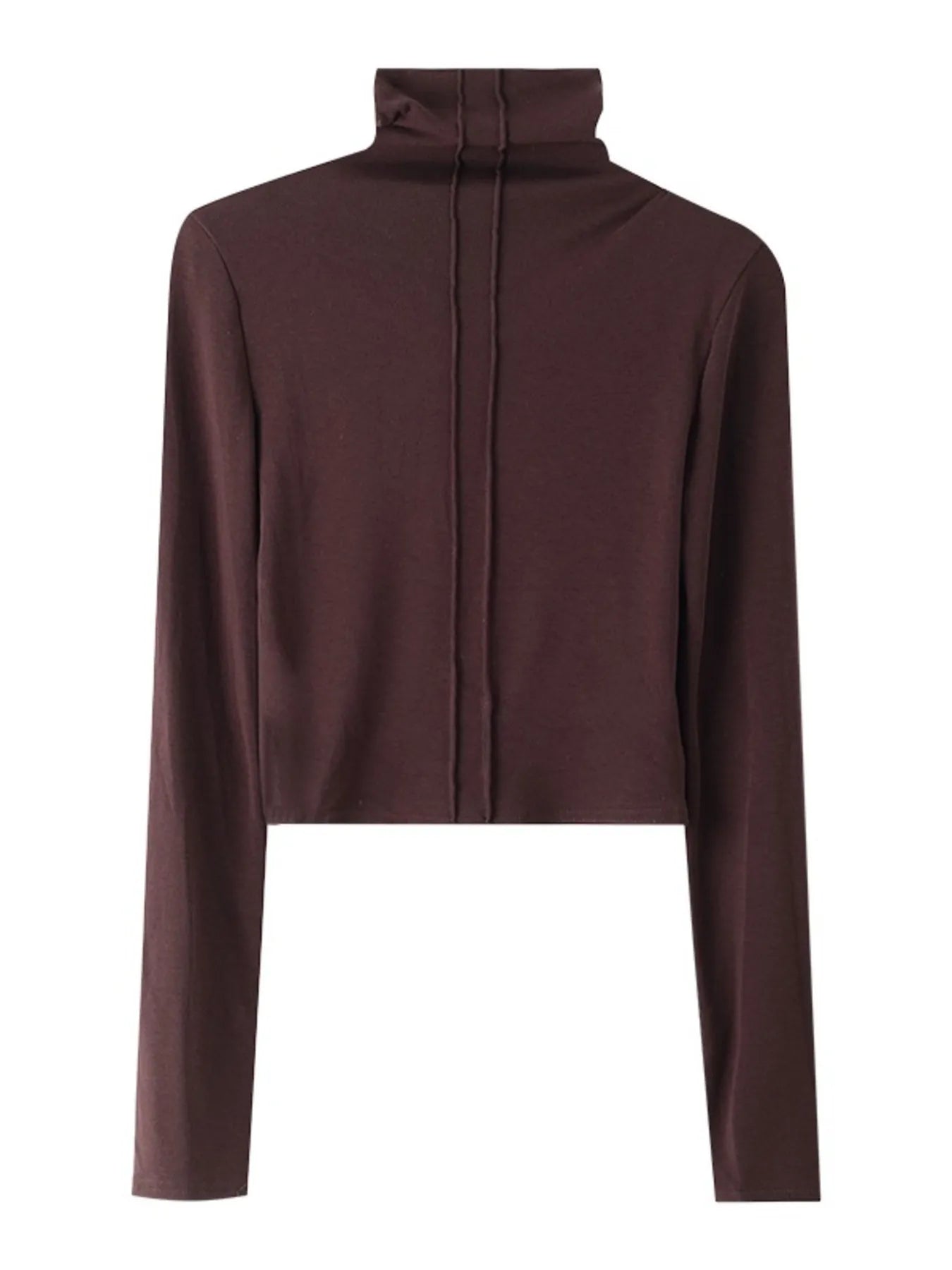 High Neck Long Sleeve Cropped T-Shirt - Blushé Belle