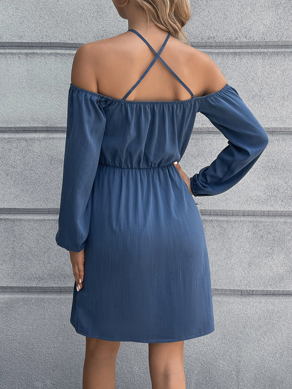 Ivy Lane Cold-Shoulder Crisscross Mini Dress - Blushé Belle