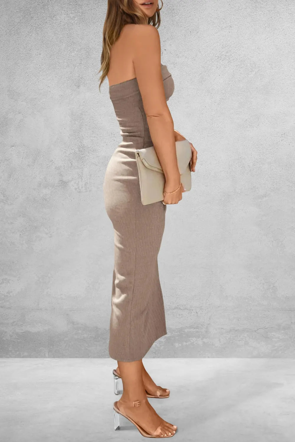 Slit Tube Midi Dress - Blushé Belle