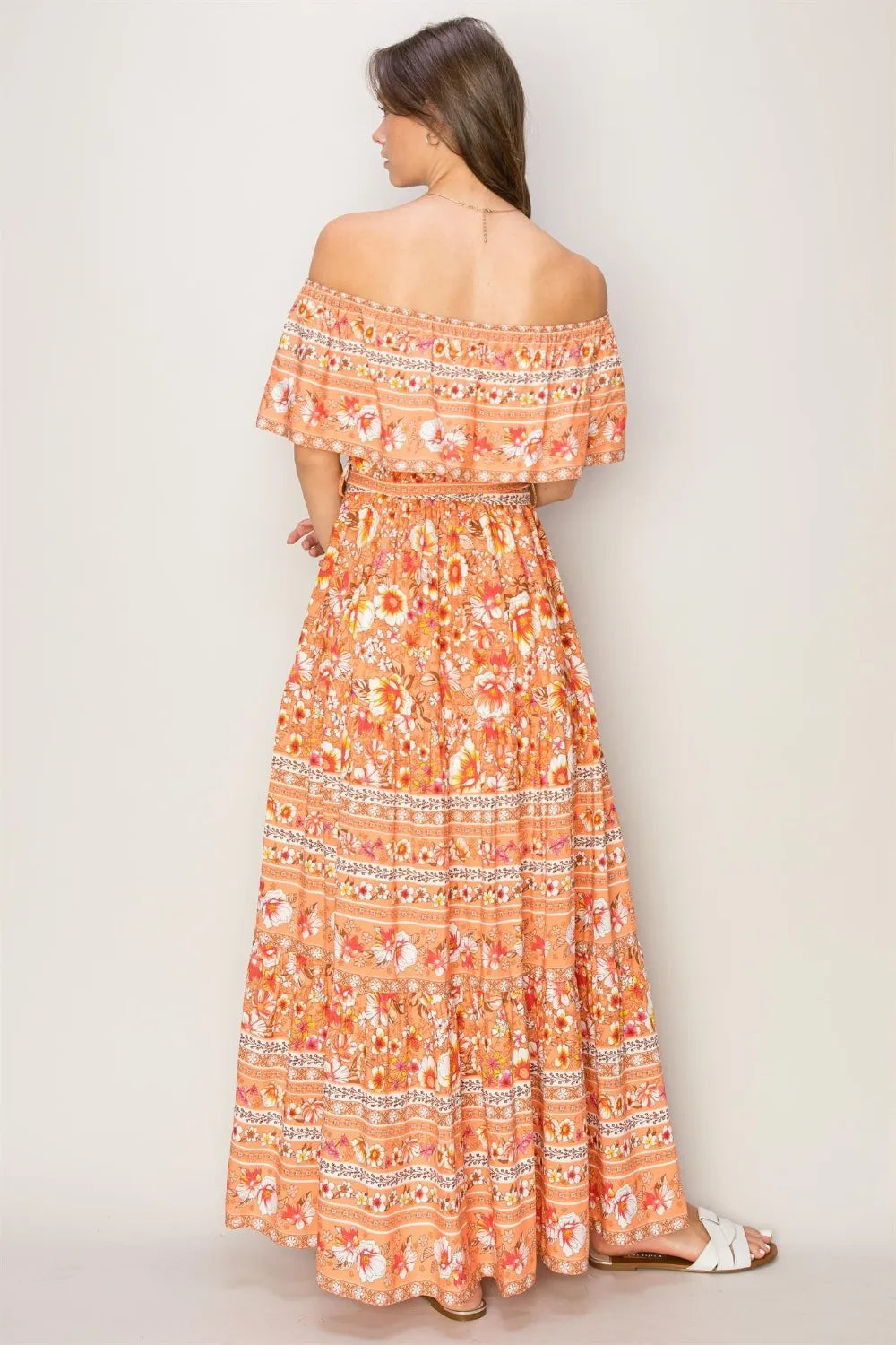 HYFVE Floral Off-Shoulder Tie Front Maxi Dress - Blushé Belle