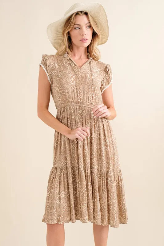 And The Why Boho Printed Tiered Maxi Dress - Blushé Belle