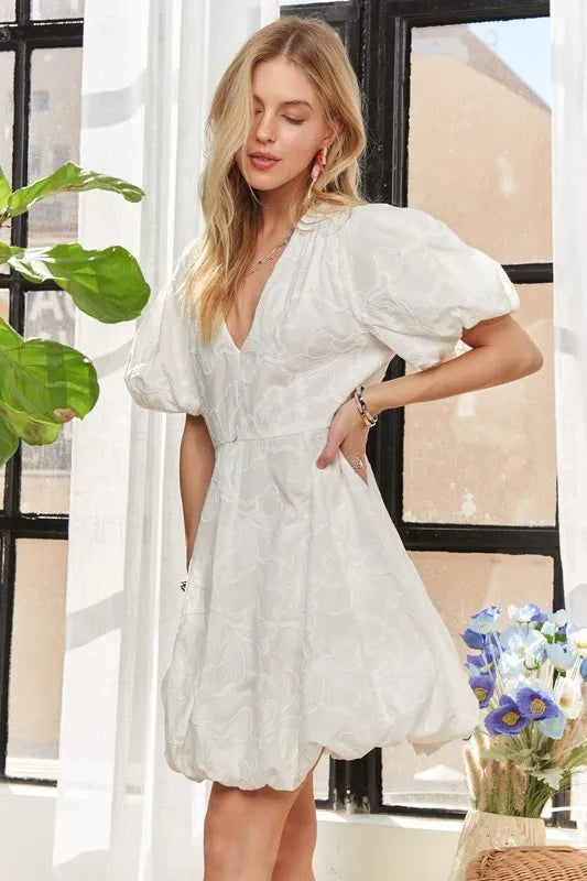 ADORA Puff Sleeve Floral Dress - Blushé Belle