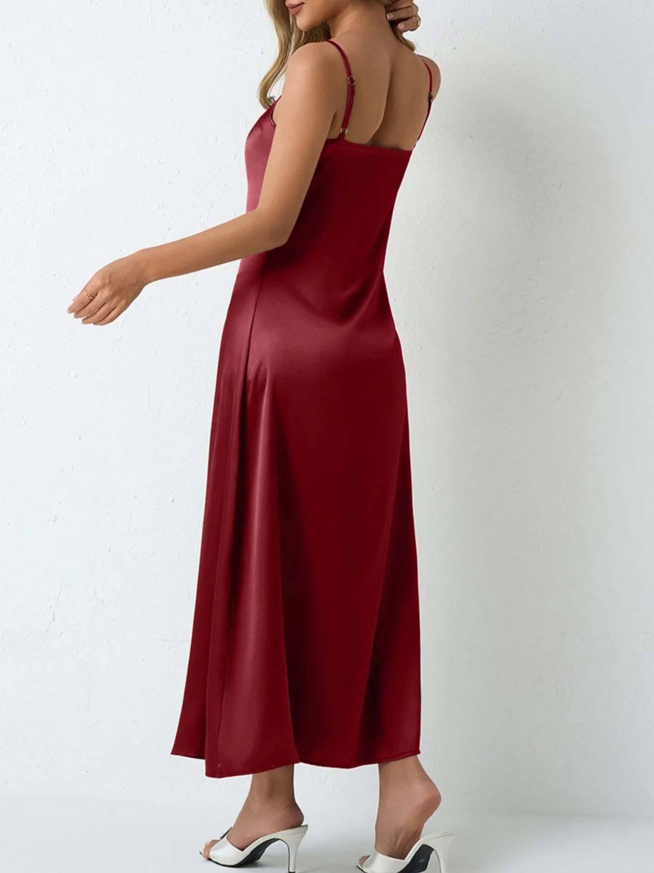 Satin Cowl Neck Cami Dress - Blushé Belle