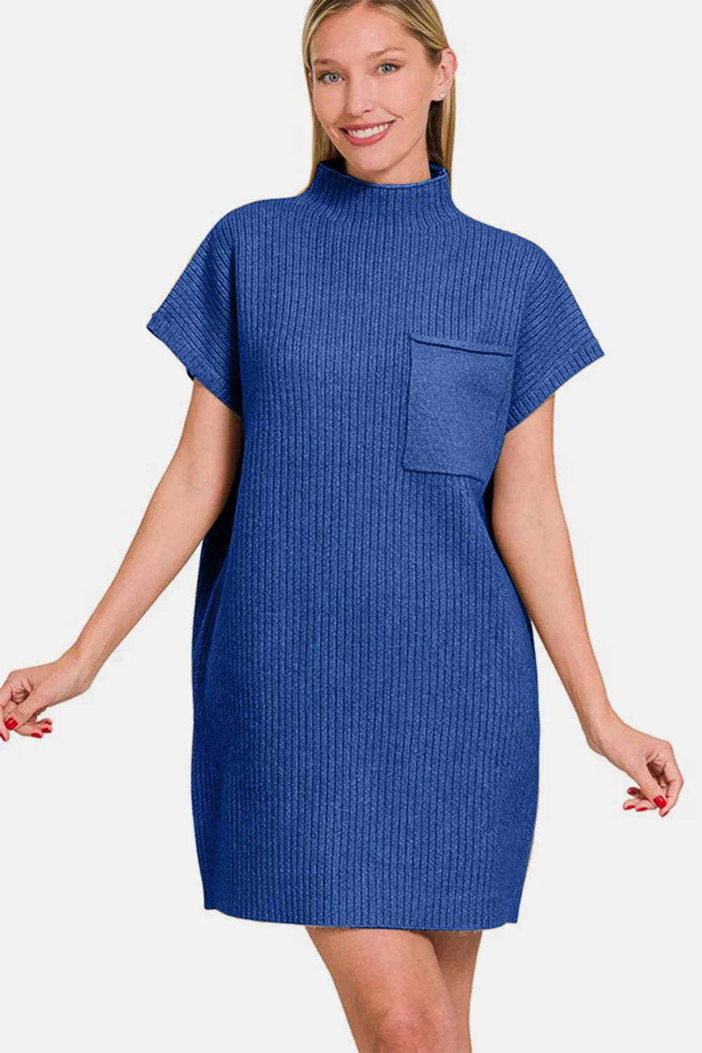 Zenana Short Sleeve Sweater Mini Dress - Blushé Belle