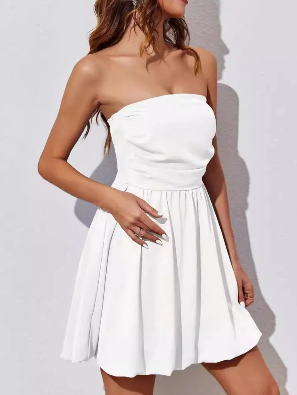 Ruched Tube Mini Dress - Blushé Belle