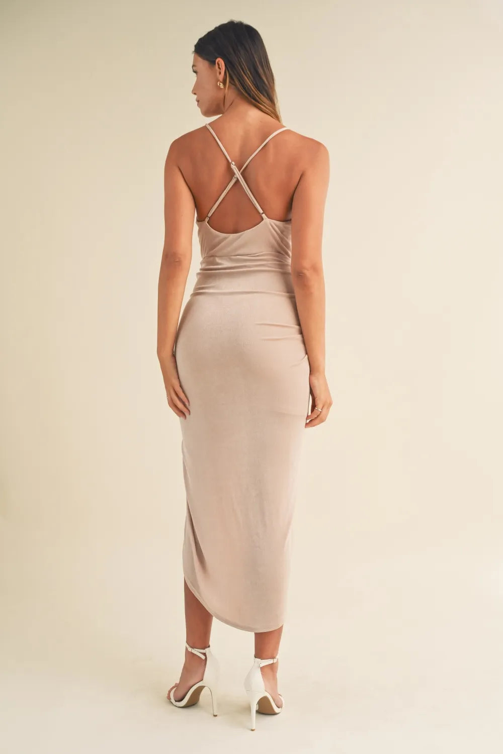 Mable Draped Detail Cami Midi Dress - Blushé Belle
