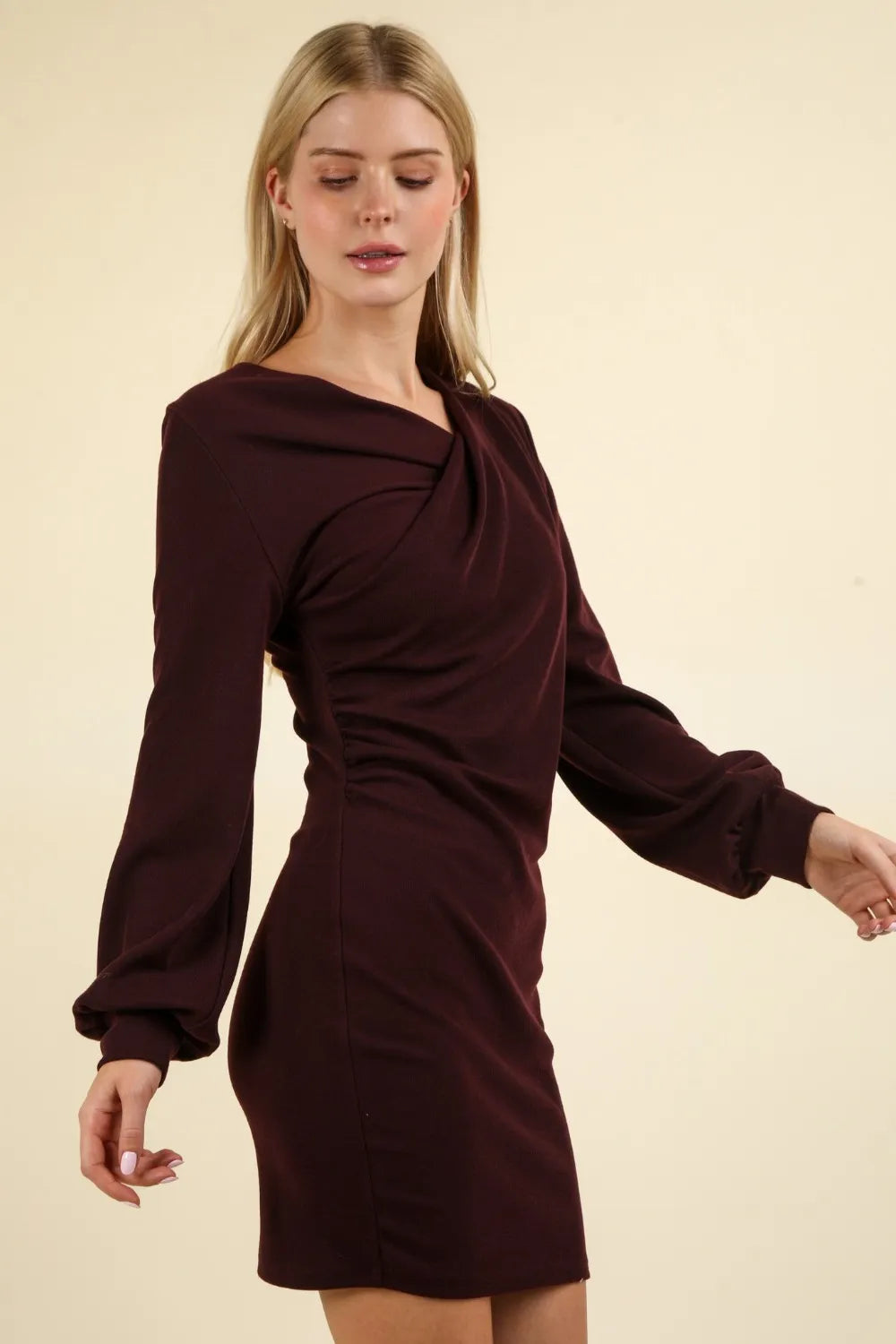 VERY J Ruched Detail Bodycon Mini Dress - Blushé Belle