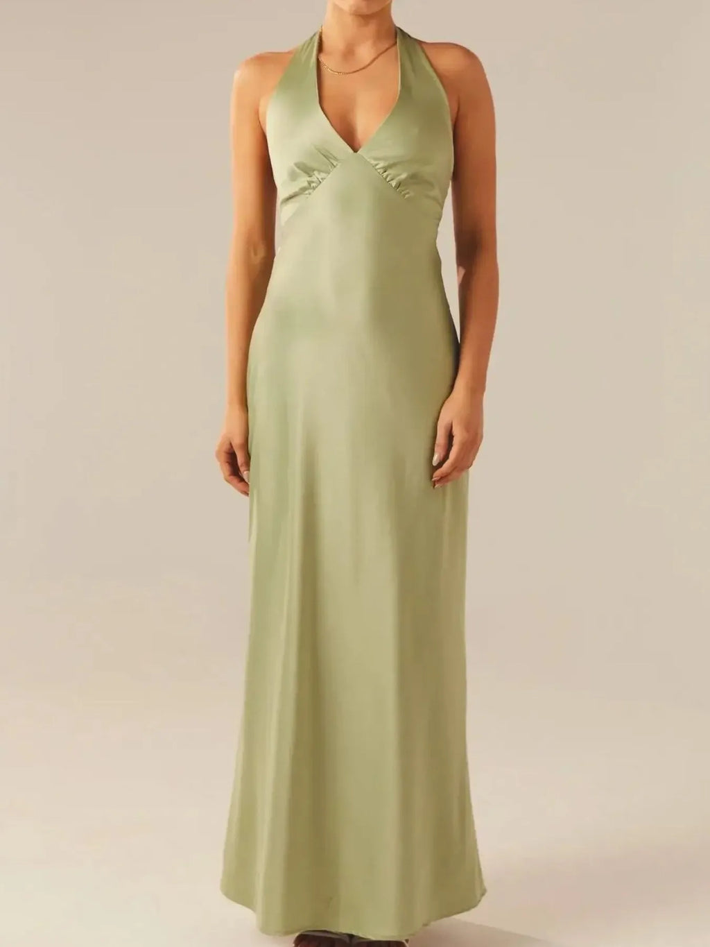 Halter Neck Wrap Maxi Dress with Tie Detail - Blushé Belle