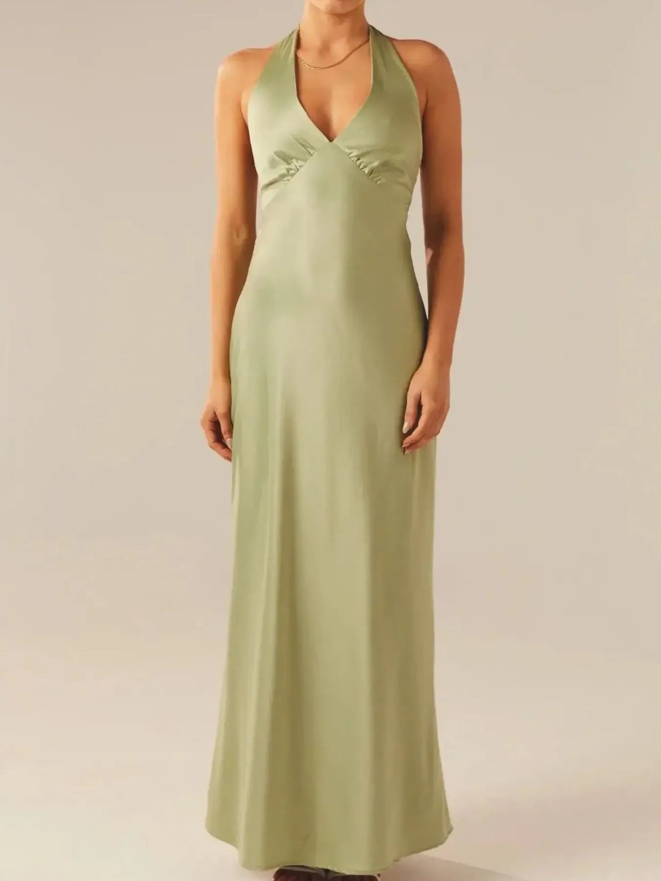 Halter Neck Wrap Maxi Dress with Tie Detail - Blushé Belle