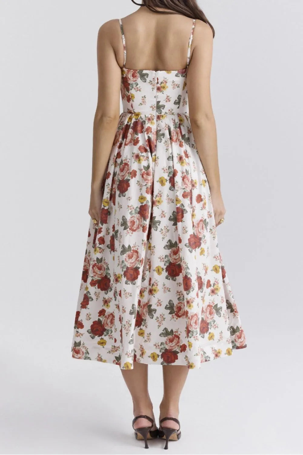 Floral Print Spaghetti Strap Midi Dress - Blushé Belle