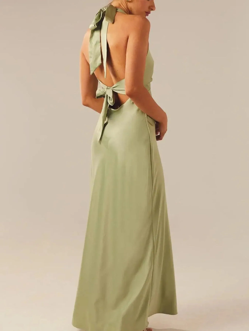 Halter Neck Wrap Maxi Dress with Tie Detail - Blushé Belle