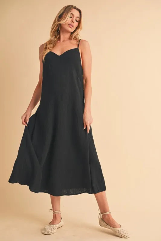 Aemi+Co Side Button Midi Cami Dress - Blushé Belle