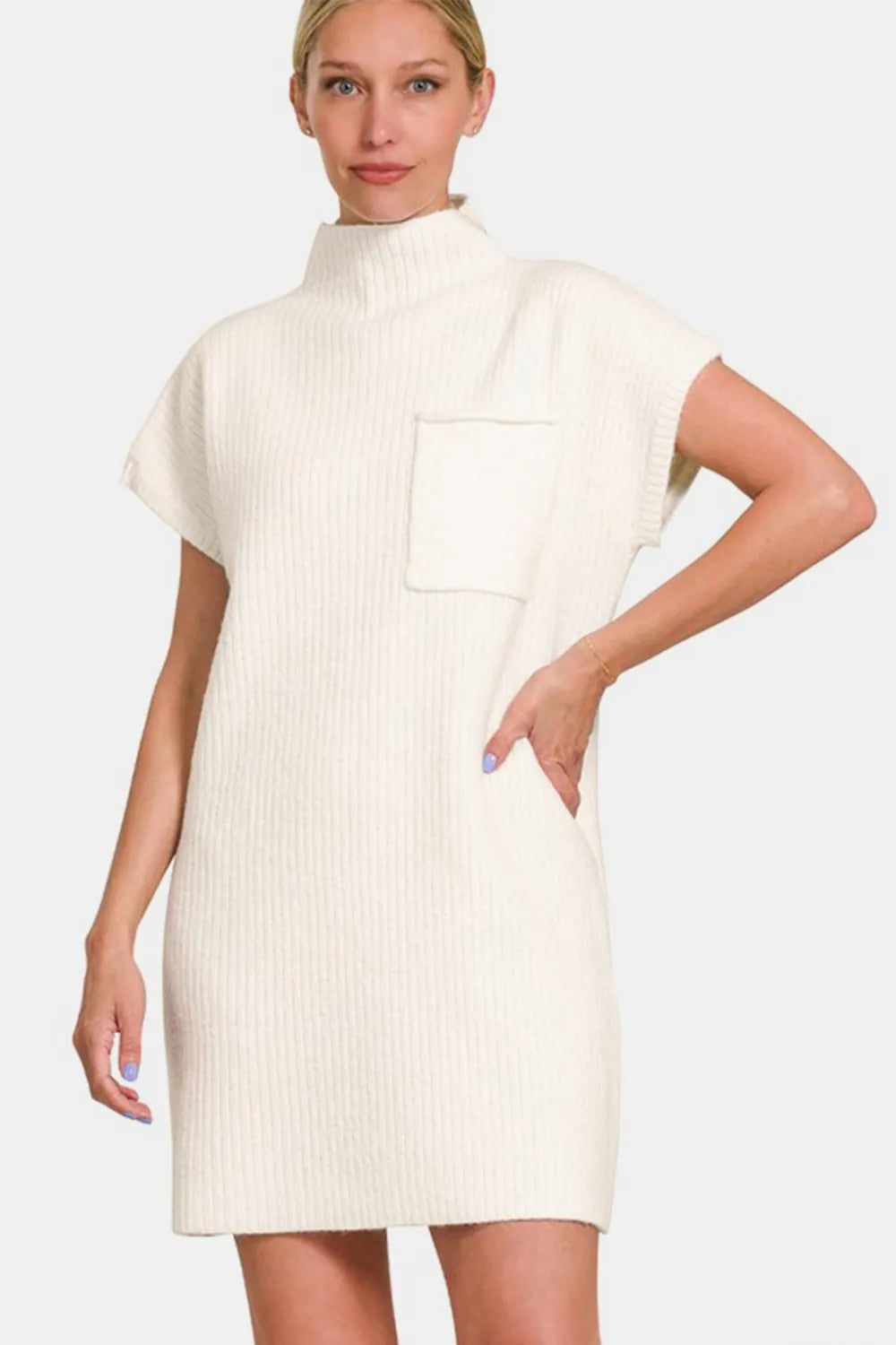Zenana Short Sleeve Sweater Mini Dress - Blushé Belle