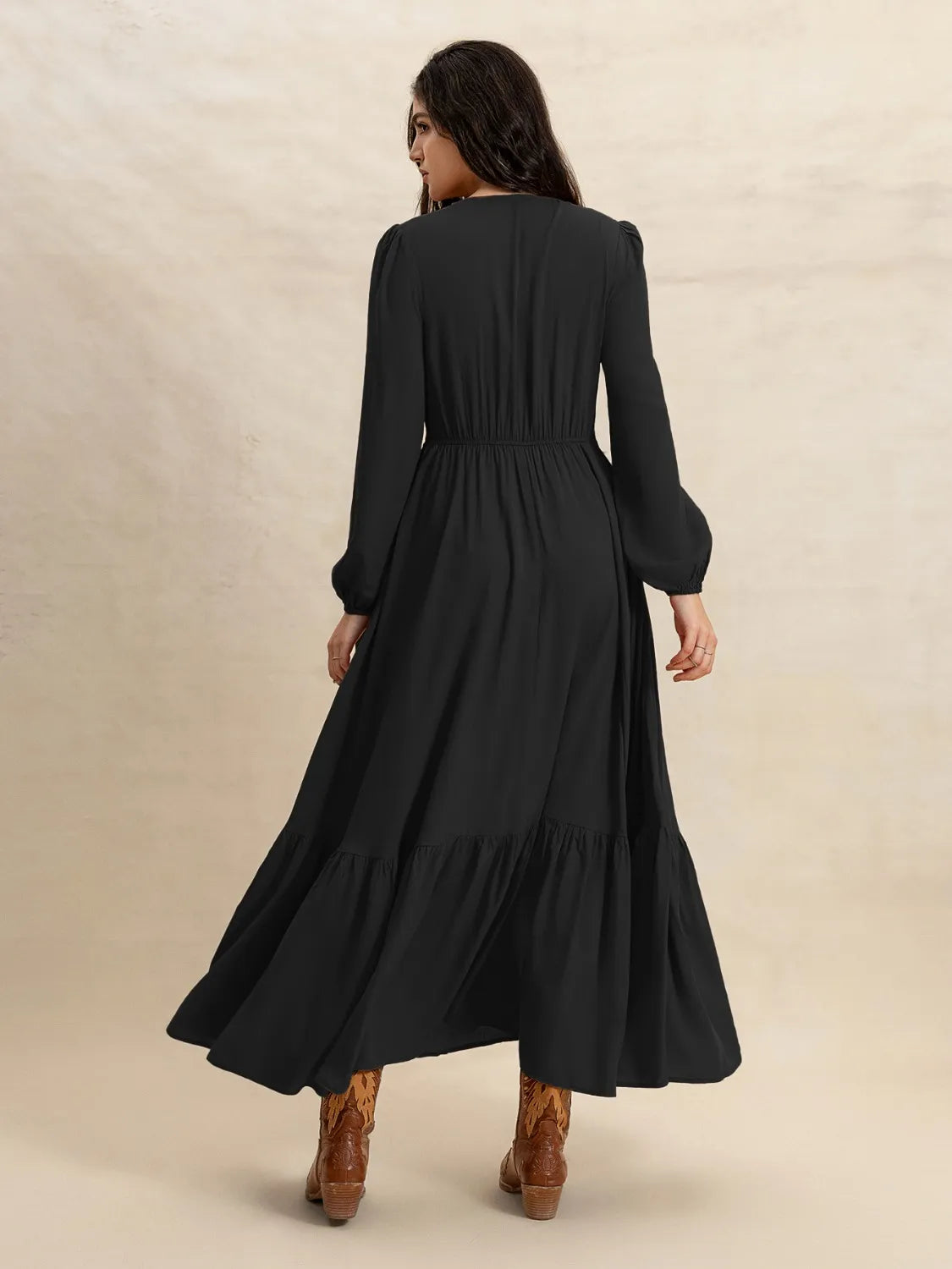 V-Neck Long Sleeve Dress - Blushé Belle