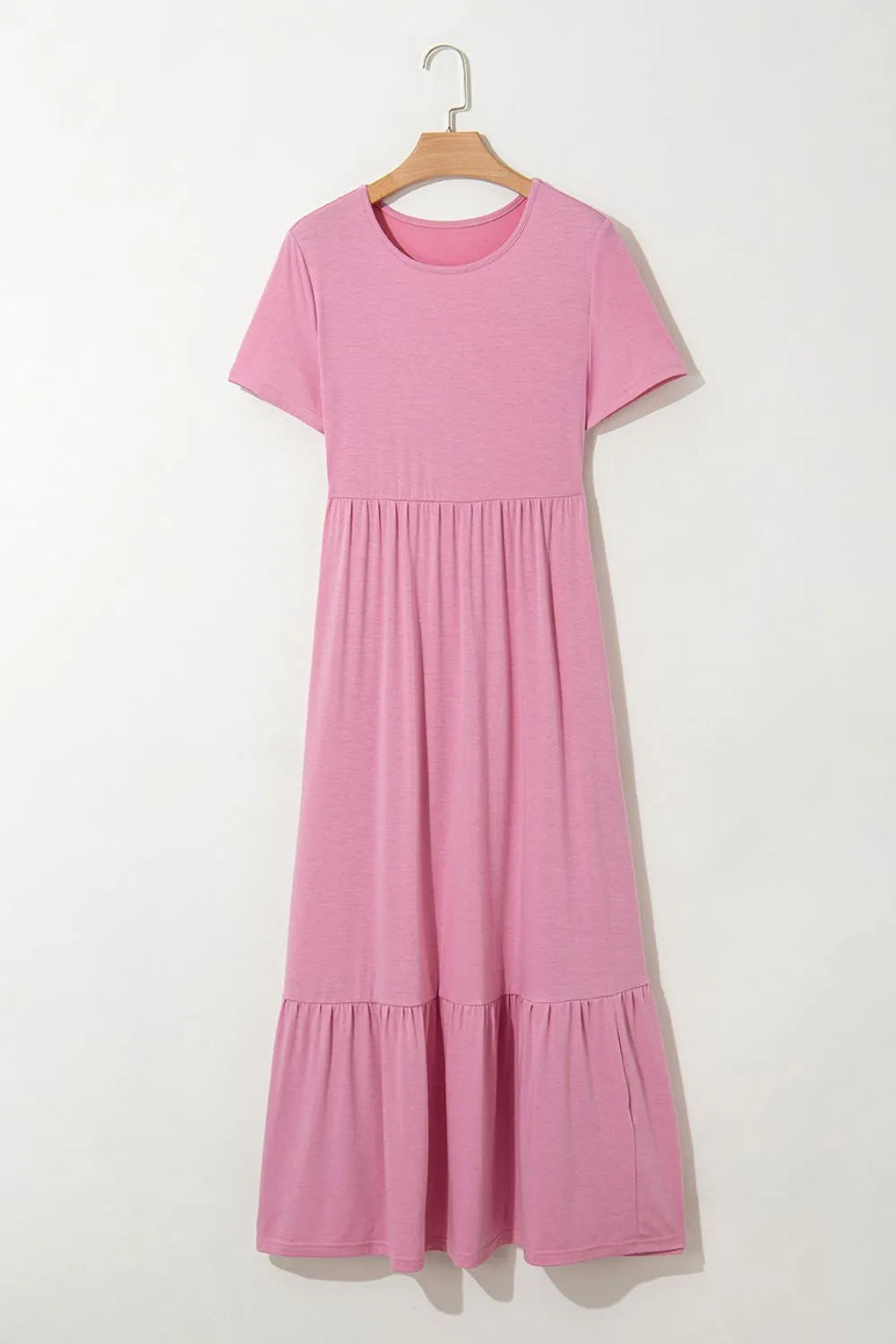 Solid Color High Waist Pocketed Tee Dress - Blushé Belle