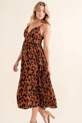 And The Why Leopard Print Plunge Maxi Dress - Blushé Belle