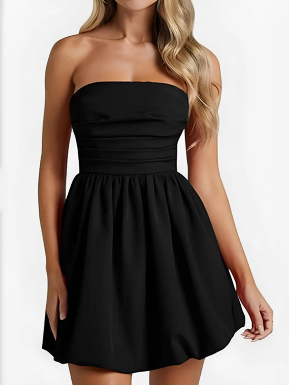 Ruched Tube Mini Dress - Blushé Belle