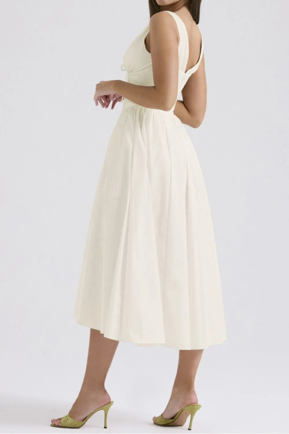 Ruched V-Neck Sleeveless Dress with Pockets - Blushé Belle