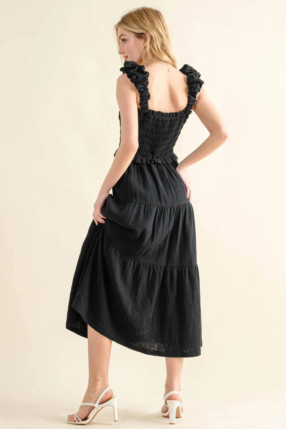And The Why Smocked Ruffled Tiered Dress - Blushé Belle