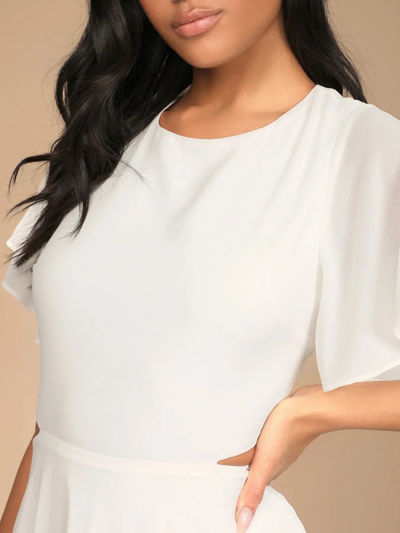 Cut-Out Flutter Sleeve Mini Dress - Blushé Belle