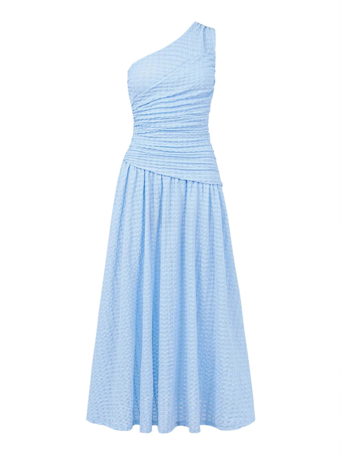 Textured Single Shoulder Dress - Blushé Belle