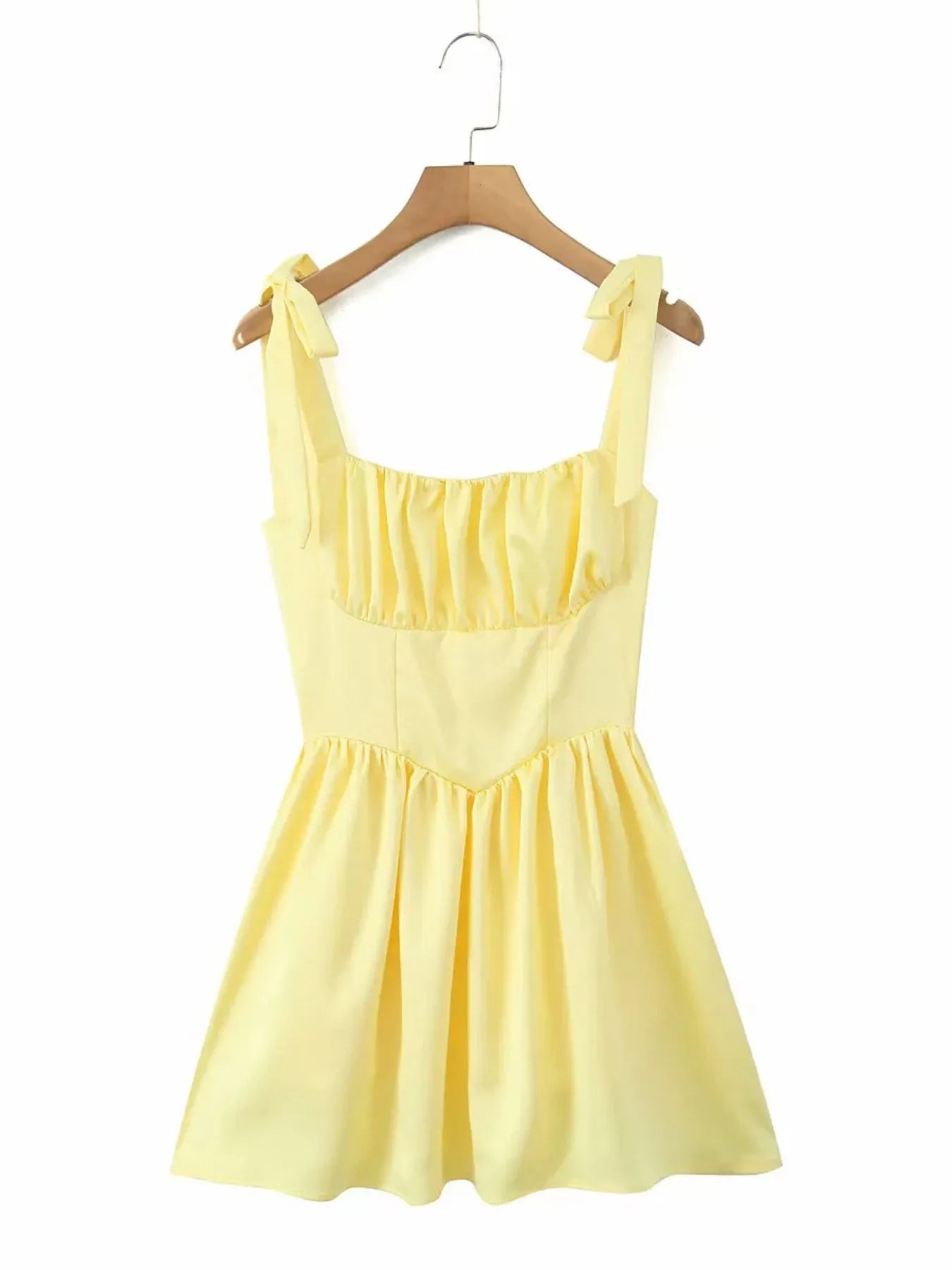 Tie-Shoulder Square Neck Mini Dress - Blushé Belle
