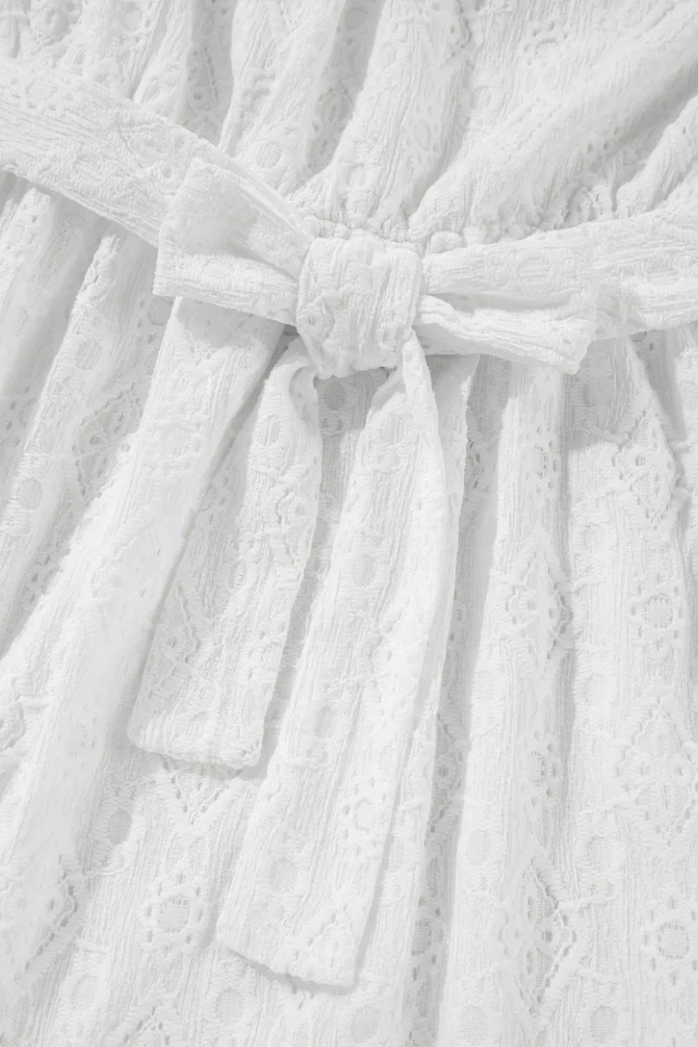 Lace Sleeveless Tied Waist Mini Dress - Blushé Belle