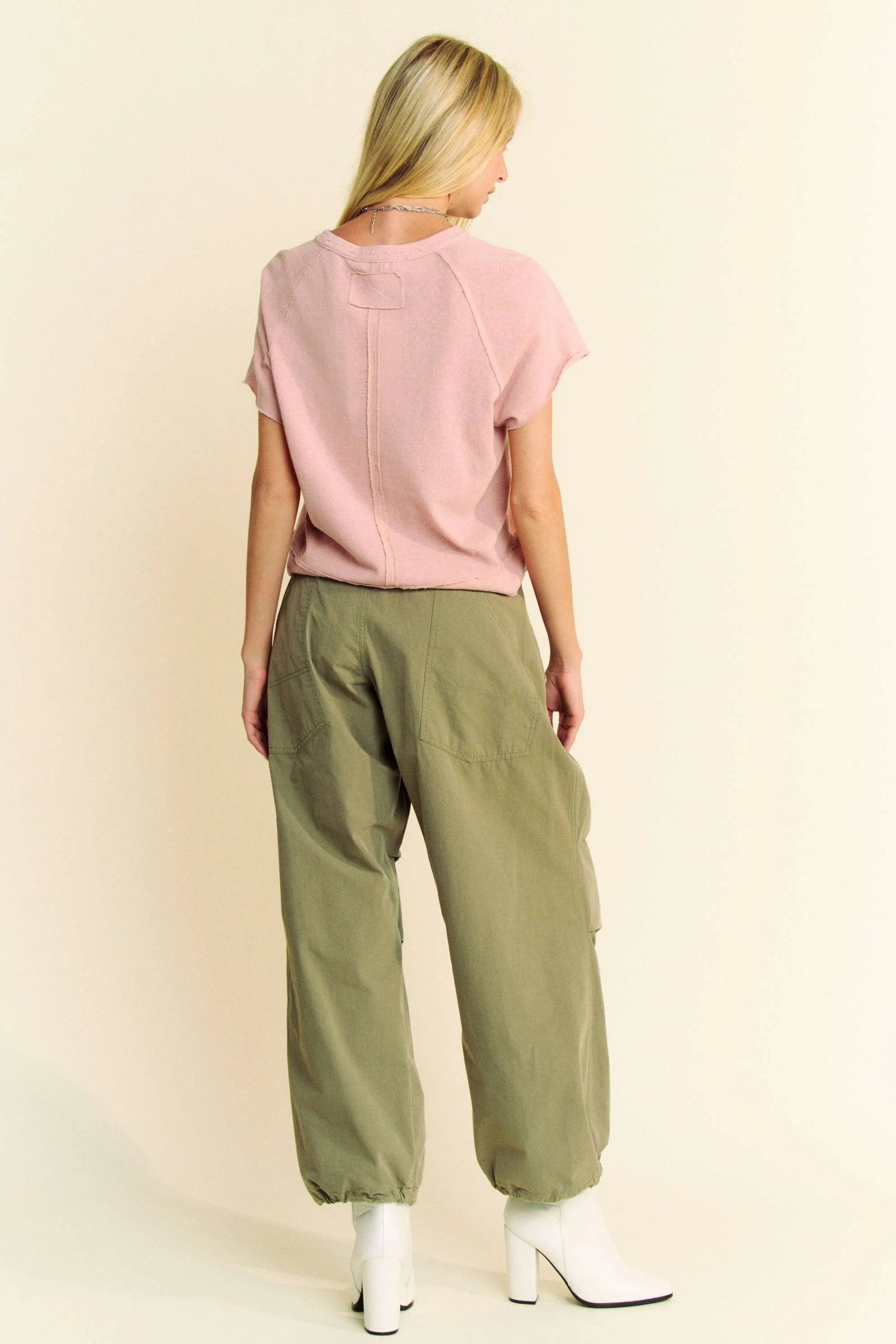 Davi & Dani Breezy Knit Fabric Short Sleeve T-shirt Top - Blushé Belle